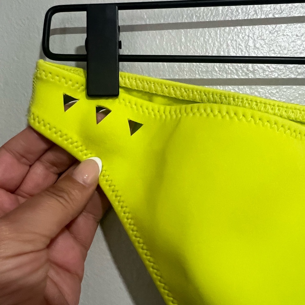 Neon Yellow Cutout Triangle Bikini Set - Picture 8 of 14
